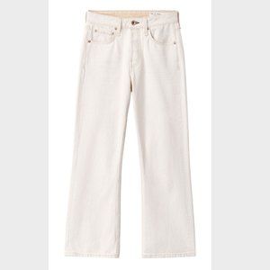Rag & Bone Maya High-Rise Cropped Flare - 100% Organic Italian Cotton - Ecru